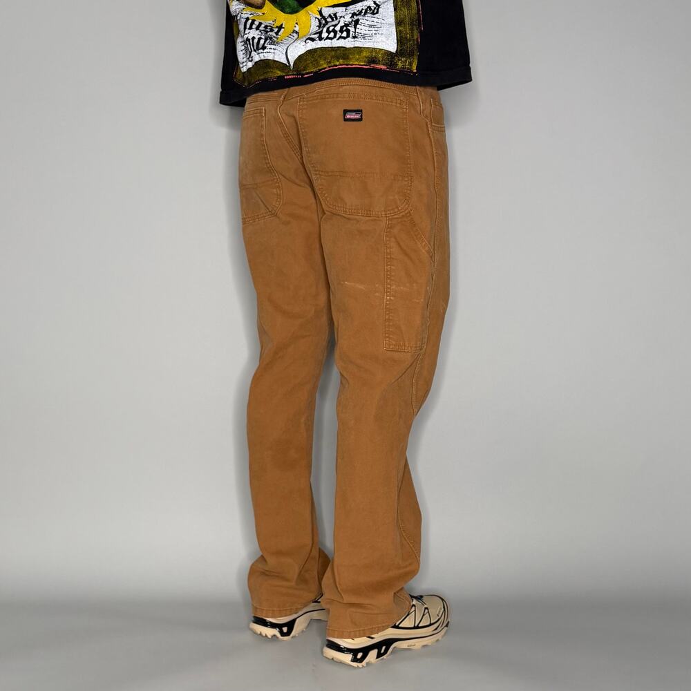 Vintage 90s Dickies Carpenter Pants 34x32 Baggy Wide Leg Fit Tan